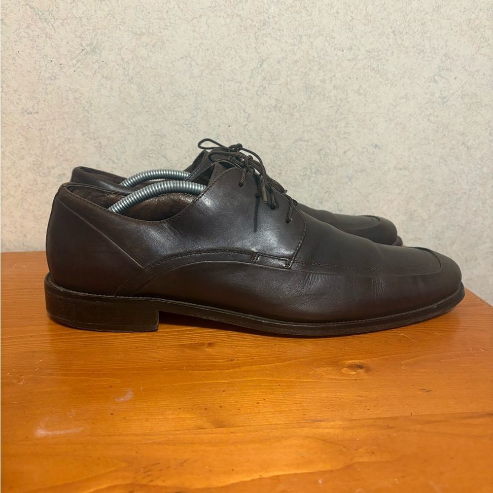 Johnston & Murphy Apron Toe Brown Leather Oxfords Dress Shoes Mens Size 11.5